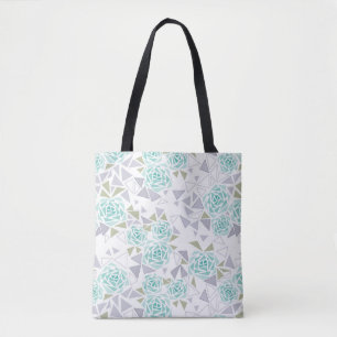 Mosaic, flowers tote bag