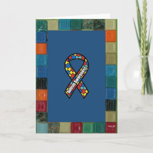 Mosaic Frame For Autism Awareness Card