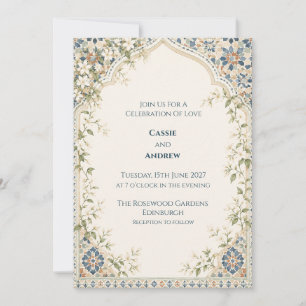 Mosaic Garden Floral Wedding Invitation