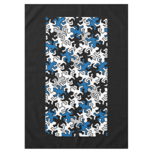 Mosaic Geckos Pattern - blue black white grey Tablecloth