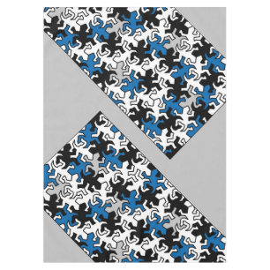 Mosaic Geckos Pattern - blue black white grey Tablecloth
