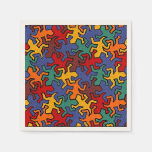 Mosaic Geckos Pattern - Earth Colour Napkin