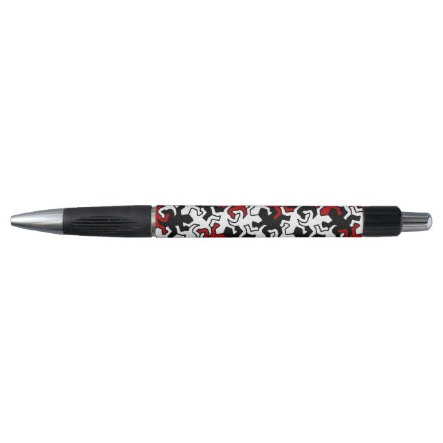 Mosaic Geckos Pattern - red black white (Front)