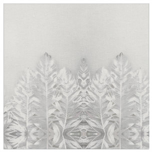 Mosaic geometric silver leaf botanical pattern  fabric