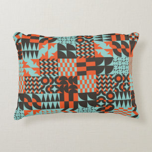 Mosaic geometric tiles, seamless elegant pattern. decorative cushion