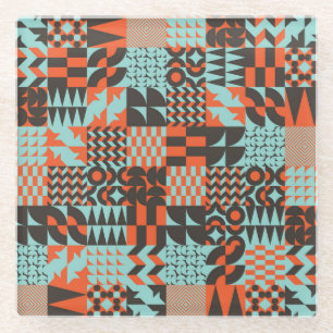 Mosaic geometric tiles, seamless elegant pattern. glass coaster