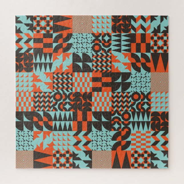 Mosaic geometric tiles, seamless elegant pattern. jigsaw puzzle (Vertical)