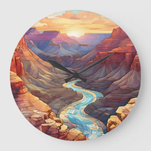 Mosaic Grand Canyon Large Clock