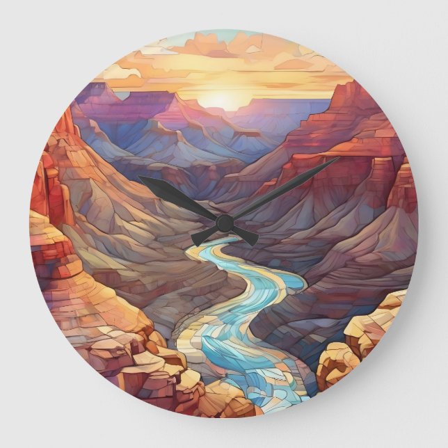 Mosaic Grand Canyon Large Clock (Front)