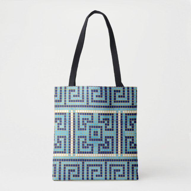 Mosaic Greek Meander Greek Key Ornament Tote Bag (Front)