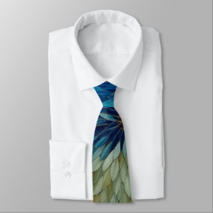 Mosaic Green Blue Floral Tie