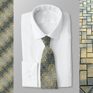 Mosaic Grey and Mustard Bricks Tie
