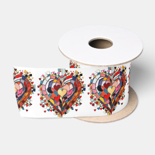 Mosaic Heart of Love Satin Ribbon