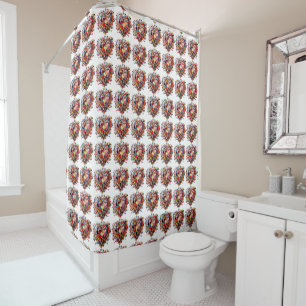 Mosaic Heart of Love Shower Curtain