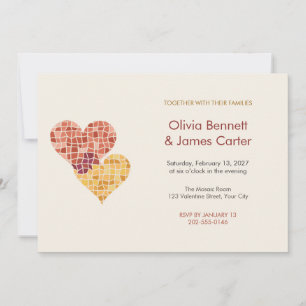 Mosaic Hearts Modern Poster Wedding Invitation