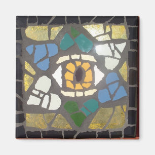 Mosaic Hearts Star of David w/Evil Eye Magnet