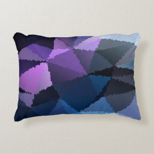 Mosaic in blue and pink colors decorative cushion