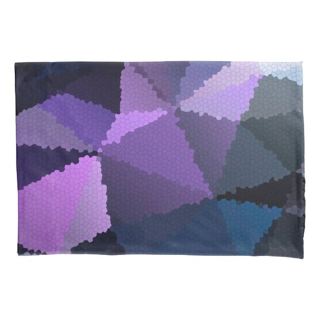 Mosaic in blue and pink colours pillowcase (Front)