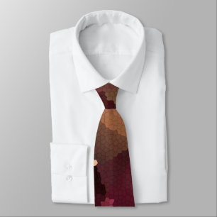Mosaic in brown-pink and yellow colors tie