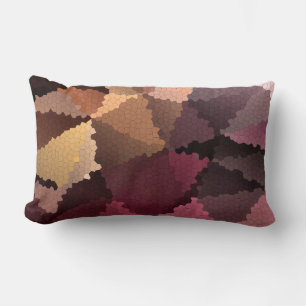 Mosaic in brown-pink and yellow colours lumbar cushion