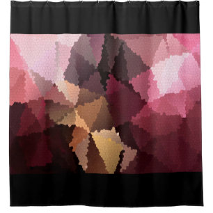 Mosaic in brown-pink and yellow colours shower curtain