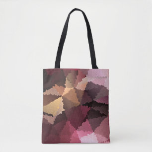 Mosaic in brown-pink and yellow colours tote bag