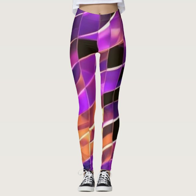 mosaic in late sunset colours leggings (Front)