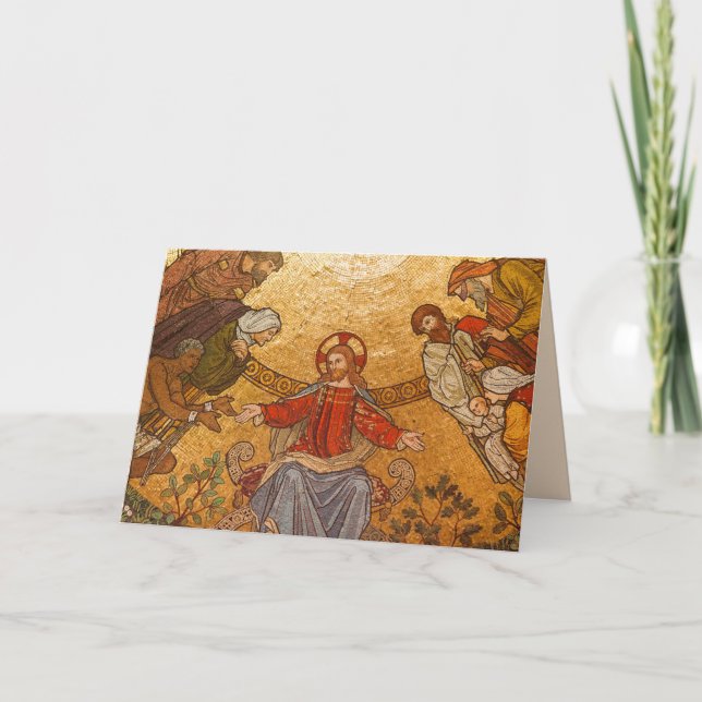 mosaic jesus greeting card (Front)
