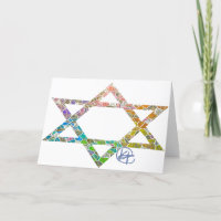 Mosaic Jewish Star Card 