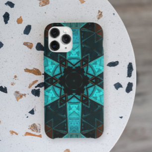 Mosaic Kaleidoscope Flower Blue and Red Case-Mate iPhone Case
