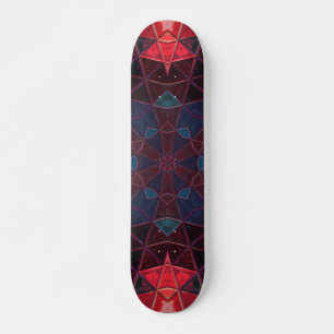 Mosaic Kaleidoscope Flower Purple and Pink Skateboard