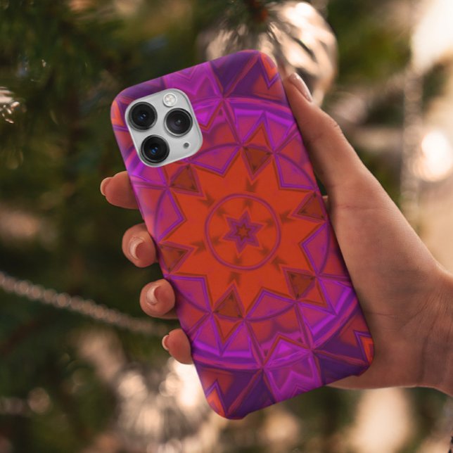 Mosaic Kaleidoscope Flower Purple Pink and Red Case-Mate iPhone Case (Creator Uploaded)