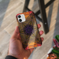 Mosaic Kaleidoscope Flower Yellow and Purple
