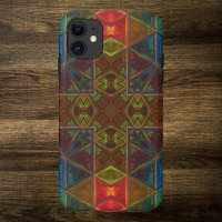Mosaic Kaleidoscope Square Blue Red and Green