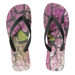 Mosaic lavender green  pink stones jandals