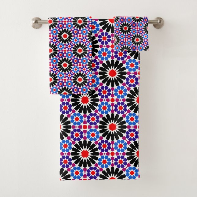 Mosaic Legacy: Andalusian Moroccan Zellige Art Bath Towel Set (Insitu)