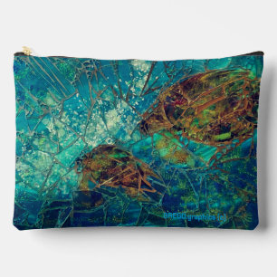 Mosaic Lg Zippered_Bag Turtles Indigenosity Acces Accessory Pouch