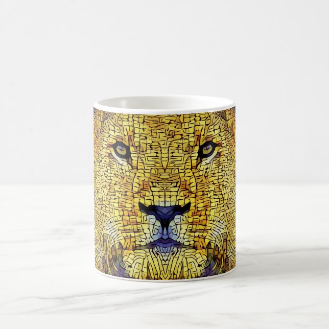 Mosaic Lion Coffee Mug (Center)