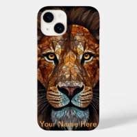 Mosaic Lion Stained Glass Portrait