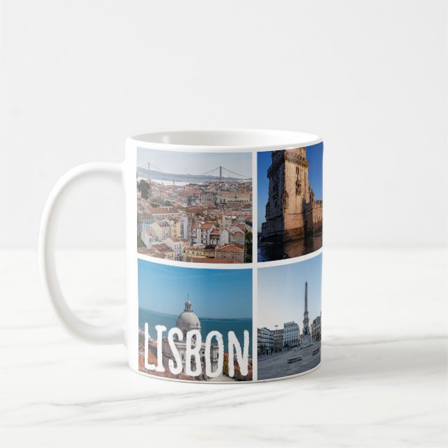 Mosaic Lisbon photos, Portugal Coffee Mug (Left)