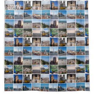 Mosaic Lisbon photos, Portugal Shower Curtain