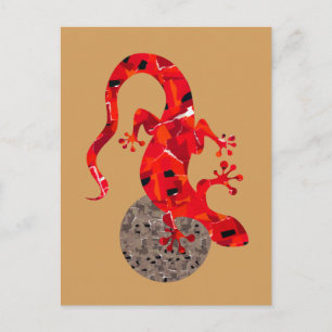 Mosaic Lizard Fantasy Postcard