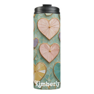 Mosaic Love: Pastel Hearts Thermal Tumbler
