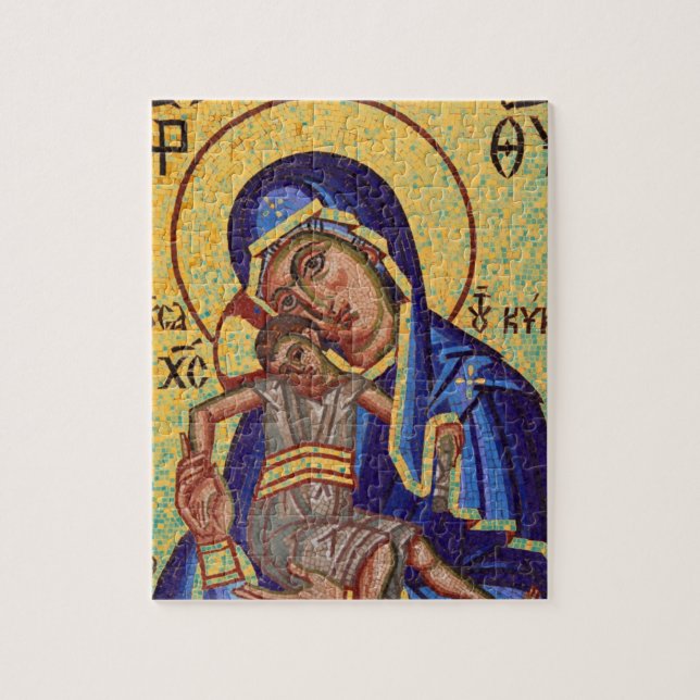 Mosaic Madonna & Child Icon Jigsaw Puzzle (Vertical)