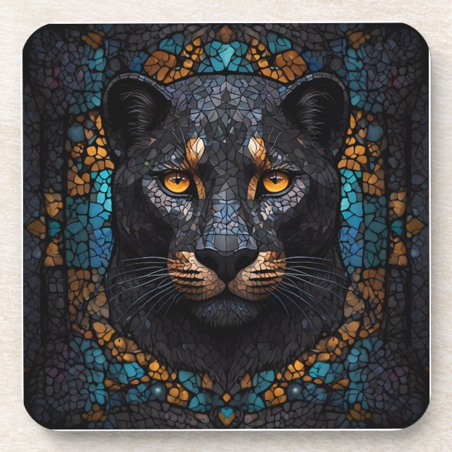 Mosaic Majesty: The Black Panther Coaster (Front)