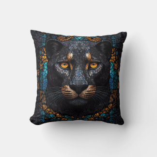 Mosaic Majesty: The Black Panther Cushion