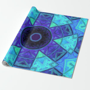 Mosaic Mandala Blue and Purple Wrapping Paper
