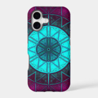 Mosaic Mandala Flower Blue and Purple