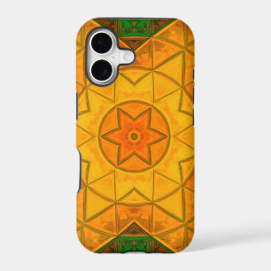 Mosaic Mandala Flower Green and Yellow