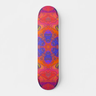 Mosaic Mandala Flower Orange Purple and Pink Skateboard